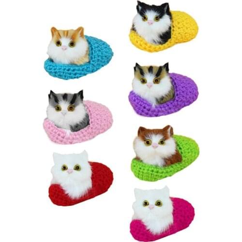 Voice Simulation Cat Simulation Cats Plush Toy with Sound Sleeping Baby Kids Animal Model Stuffed Plush Toy Collection Decor Toy