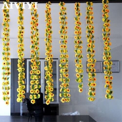 Artificial flowers vine simulation flower cane Sunflower cane Sunflower rattan home flowers decoration wholesale