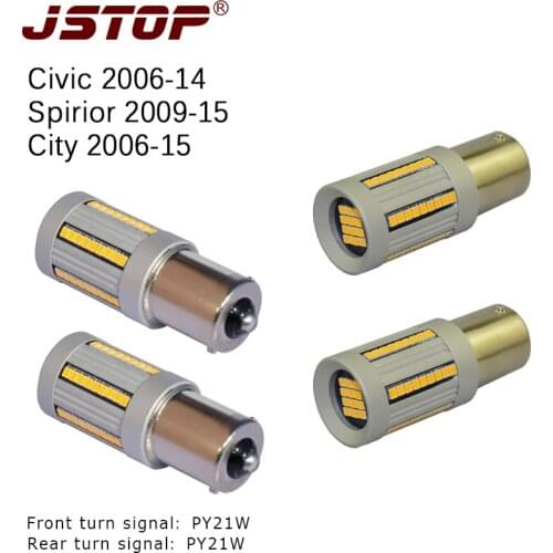 JSTOP 4pcs/set Vezel Jed high quality PY21W front Turn Signal 12-24V No Hyper Flash No Error led canubs lights Rear Turn Signal