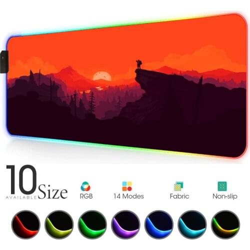 Landscape RGB Mouse Pad Black Gamer Accessories Life Large LED MousePad Gaming Desk Mats PC Desk Play Mat with Backlit Cs Go
