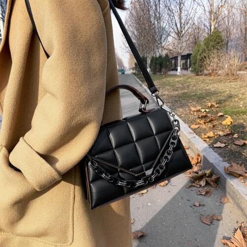 High Quality Leather Small Square Bag Fashion Chain Handbag Female Designer Brand Crossbody Bag Purse Luxury Woman Shoulder Bag