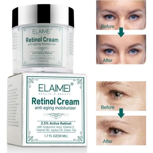 LAIKOU Retinol Face Cream Vitamin A Essence Fade Fine Lines Moisturizing Cream Hyaluronic Acid Wrinkle Face Skin Care 50ml