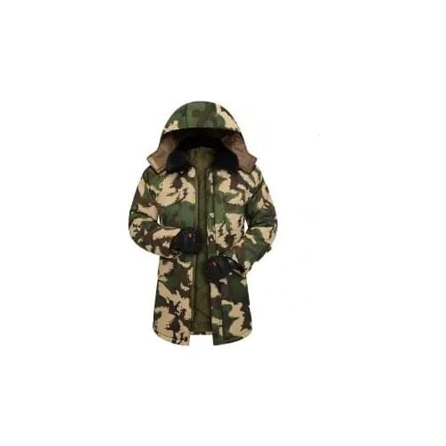 Medium and long camouflage military coat mens winter thickened labor protection cotton padded jacket cold proof work clothes