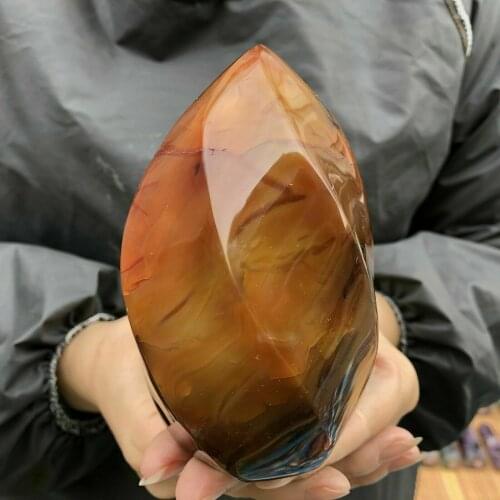 60-550g Natural Carnelian Jasper Flame Quartz Crystal Wand Specimen Point