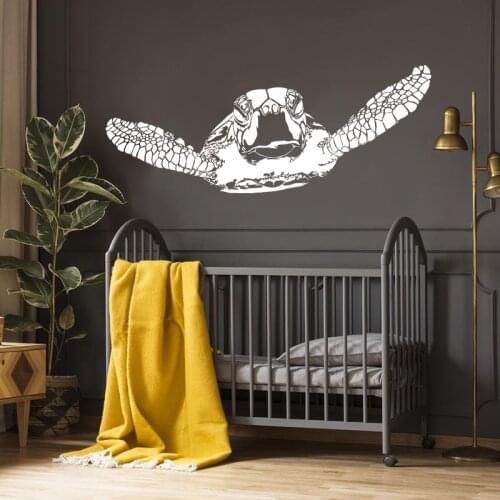 Cartoon Sea Turtle Tortoise Wall Decals Bathroom Kitchen Ocean Animal Fish Turtle Wall Decal Kids Room Vinyl Home Decor