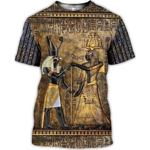 CLOOCL Men T-shirt Ancient Egypt Gods Goddesses Pharaoh 3D Printed Short Sleeve Tees Fashion Unisex Summer Plus Size Pullover