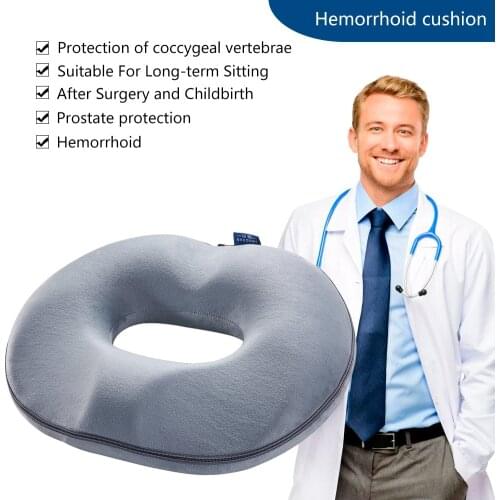Male Female Unisex Hemorrhoid Seat Cushion Tailbone Pain Relief Therapy Donut Pillow Prostate Care Soft Orthopedic Chair Pad