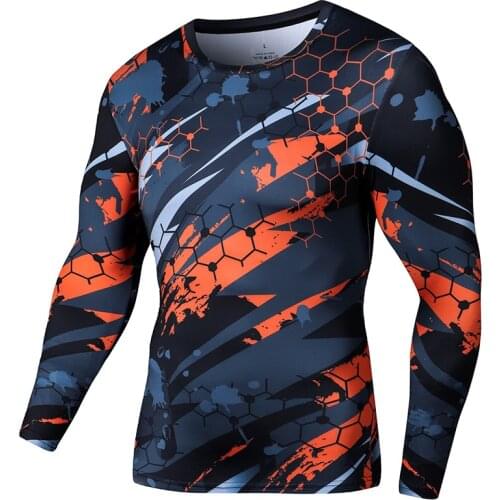 Mens Compression Shirts Sports Gym Tights Training Clothing Workout Jogging Sports T Shirts Running Rashguard Tops For Men