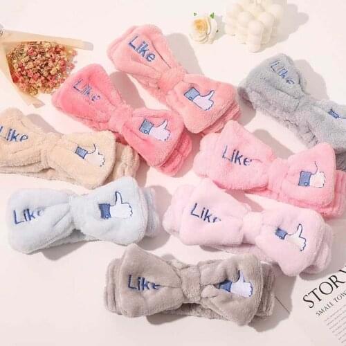 Soft Wash Face Coral Fleece Hairbands New Letter "Like" Headband For Women Girls Hair Holder Turban Fashion Hair Accessories