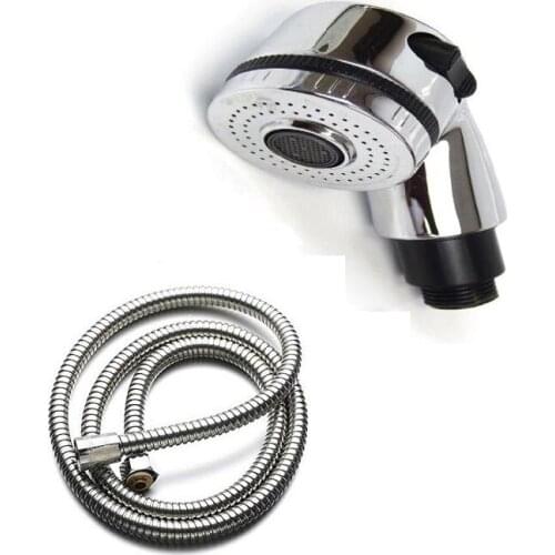 KKTNSG 2 Functions shampoo shower Head set water sprayer head handle only for salon spa chair high pressure hose shower silver
