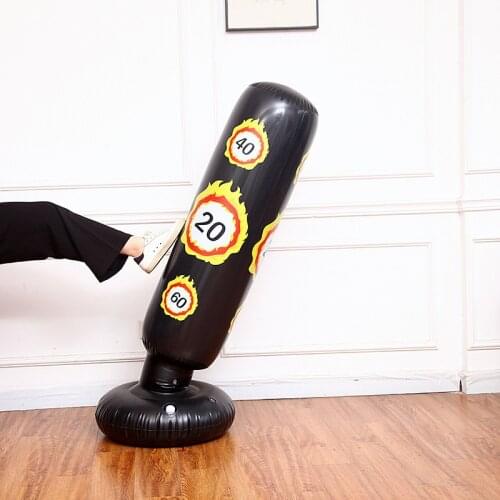 Inflatable Vertical Boxing Punching Bag 360 Degree Rotatable Tumbler Sandbags Practice Fitness for Kids Adult FK88