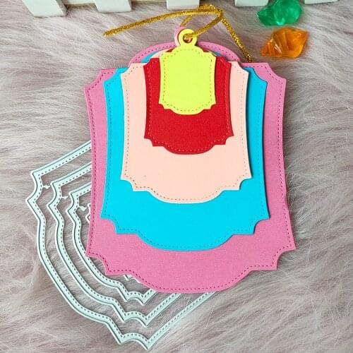 New Five-piece tag metal cutting die mould scrapbook decoration embossed photo album decoration card making DIY handicrafts