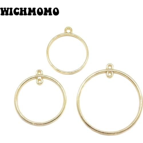 2019 New Fashion 25-40mm Round Zinc Alloy Gold Charms Pendant Connector Linker DIY Necklace Earring Jewelry Accessories