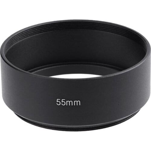 Onsale 1pc Camera Standard Metal Lens Hood Screw Mount Black For Canon Nikon Pentax Sony DSLR 49mm 55mm 58mm 62mm 67mm 72mm 77mm