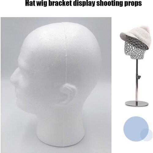 Practical Flocking Foam Head Mold Wigs Glasses Hat Scarf Display Holder Stand Model Photograph Props Male Mannequin Head