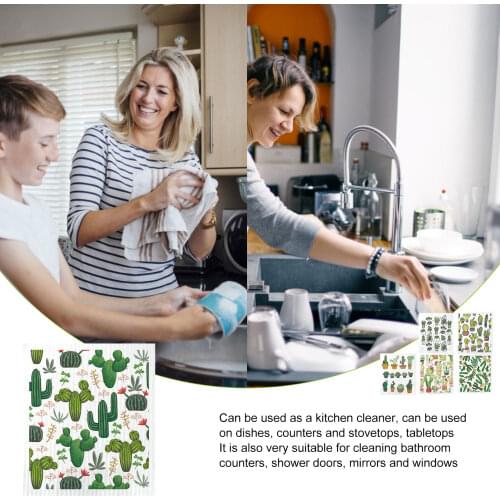 6PCS Swedish Dish Cloth Cactus Reusable Wood Pulp Cleaning Cloth Quick-Drying Washable Cleaner Wipes Household Absorbent classy