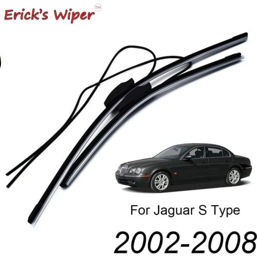 Ericks Wiper Front Wiper Blades For Jaguar S Type Jan 2002-2008 w/ Washer Nozzle Windshield Windscreen Front Window 24"+18"