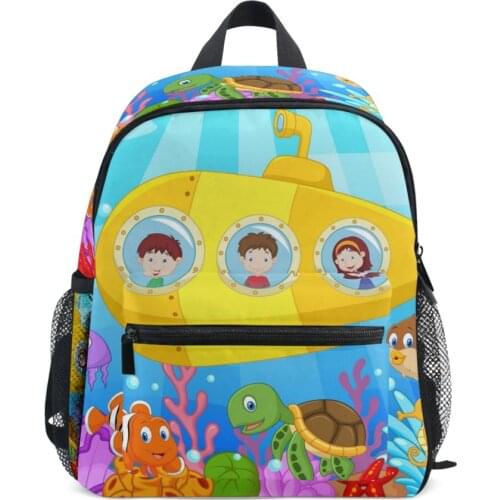 School bags for teenage girls kids kids cartoon in submarine school backpacks girl blue backpack lightweight waterproof bags