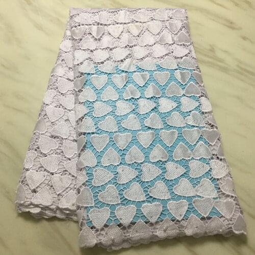 High Skill Quality Swiss Lace Fabric Number Of Hollow Out Heart Pattern Cotton Embroidery Hot Drilling Fabrics 5Yards 1612B6