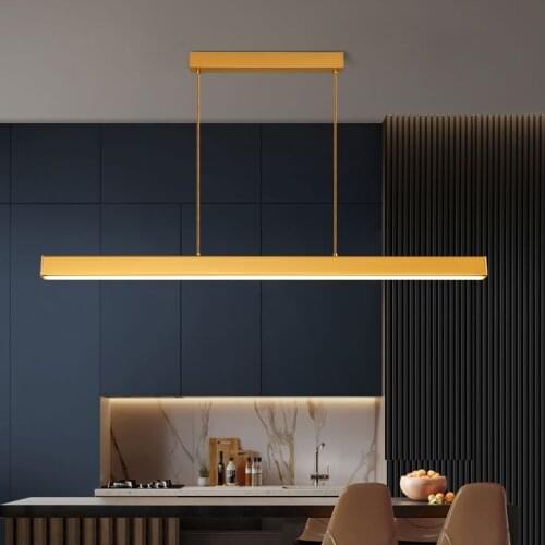 Modern and Simple Golden Creative Aluminum Dining Chandelier Nordic Personality Bar Cafe Living Room Suspension Lamps LED Office