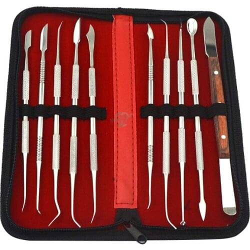 10 pcs/set Dental Lab Equipment Carving Tools Set Surgical Sculpture Instruments Tool Kit