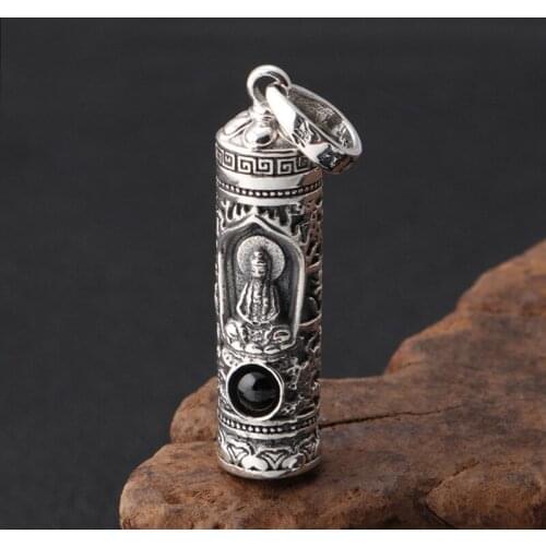 Thai silver xiangyun six words guanyin bodhisattva pendant to restore ancient ways s925 pure silver men and women pendant