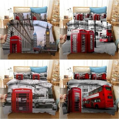 Telephone Booth Home Textile Pillow Case 3D Duvet Covers Comforter Bedding Sets Bed Set Home Decor Bedding