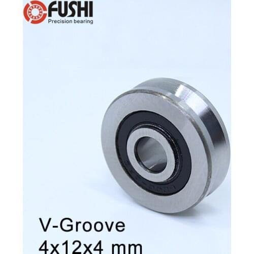 V041204 ( 4PCS ) V Groove Sealed Ball Bearing 4*12*4 mm Pulley Wheel Bearings V2/0.5 Guide Track Rlooer Bearing