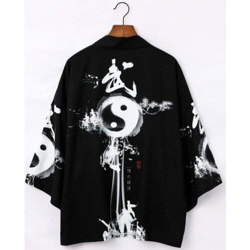 Yukata Haori Men Japanese Kimono Cardigan Men Samurai Costume Clothing Kimono Jacket Mens Kimono Shirt Yukata Haori