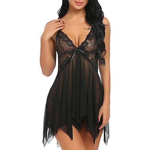 Women Transparent Lace Sexy Dress For Sex Underwear Sexy Lingerie Porno Babydoll Lenceria Mujer Erotic Sleepwear Nightdress 3XL