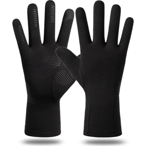 Winter Cycling Gloves for Men Women Black Full Finger Keep Warm Touch Screen Gloves for Running Driving Riding Mountain Gloves