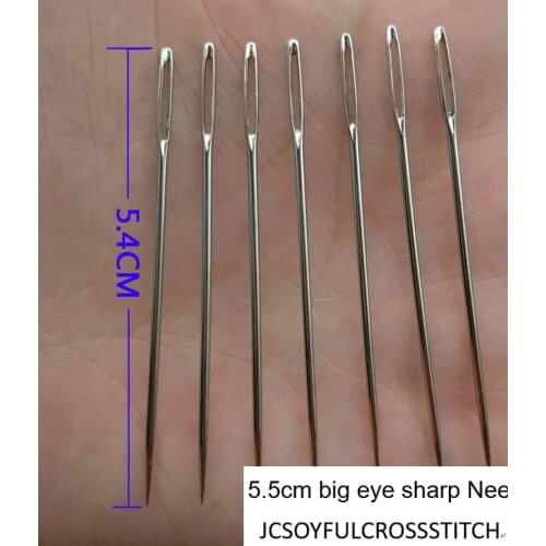 NWY 10 pcs/ot 5.cm big eye sharp Needles for Ribbon embroidery big hole bodkin Craft art sewing DIY needlework wholesale