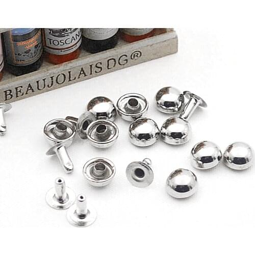 100 sets/lot 8mm-10mm leather handbags and shoes with metal rivets. Face diameter 10mm nail. Sided rivets Color painting nails