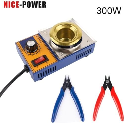 150W/200W/300W Solder Pot Tin Melting Furnace Thermoregulation Soldering Desoldering Bath 100mm 200~480 Centigrade With Pliers