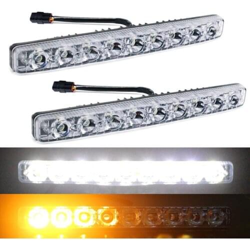 2PCS x 9 LED Fog Lamp Flowing Turn Signal Daytime Running Lights Car DRL Steering / Amber Turn Lamp,Car Accessories