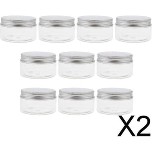 2x10pcs Empty Cosmetic Pots Lip Balm Container Jar Aluminum Tins 100ml