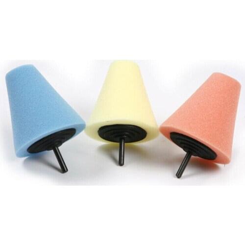 3x Car Foam Cone Shaped Cleaning Sponge Polishing Sponge For Car Wheel Hub Use Power Drill Tool Car Accessories