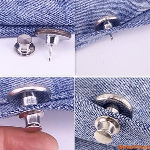 4pcs Metal Detachable Buttons Jeans Clip Sewing-free Snap Button for DIY Jeans Pants Waist Adjustment Buckle Garment Accessories