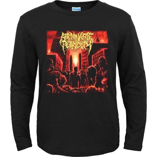 6 designs Abominable Putridity Rock Fashion Brand men women full long sleeves shirt heavy black Metal Punk Gothic style fitness