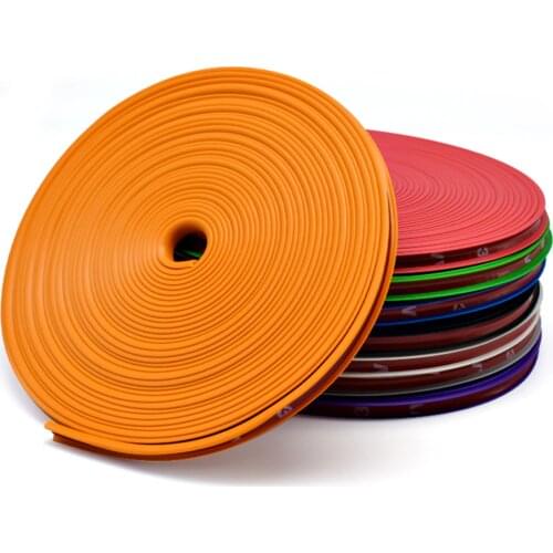 8M Rim blades Car Vehicle Color Wheel Rims Protectors Decor Strip Sticker Tire Guard Line Rubber Mounding Trim Tire Guard Line