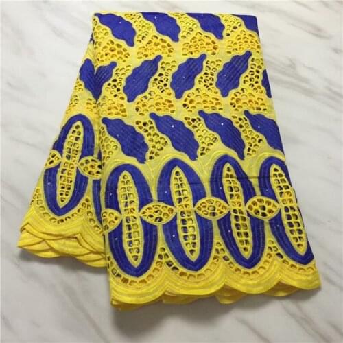 African Voile Lace Fabric 2021 High Quality Lace Punch Embroidery Dry Cotton Lace Fabric Swiss Voile Lace With Stones M4870