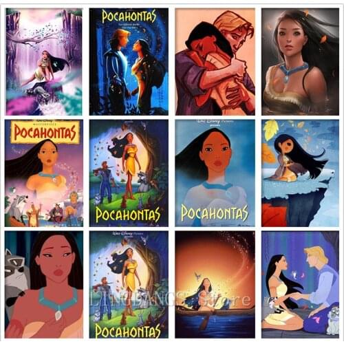 5D DIY full square round drill Diamond painting Disney Cartoon Pocahontas diamond embroidery mosaic handmade art home decor gift