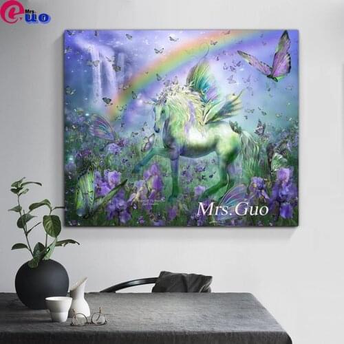 Unicorn Of The Butterflies Diy Diamond Painting Full Square/Round Mosaic Cartoon Cross Stitch Embroidery Home Decor Wall Sticker