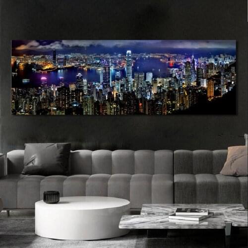 Hong Kong City Night Scene Diamond Embroidery Full Square Round Diamond Painting large size Cross Stitch Mosaic 5d Painting