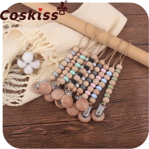 Coskiss Personalized Name Handmade Silicone Pacifier Chains Safe Teething Baby Teether Eco-friendly Teether Pacifier Chain