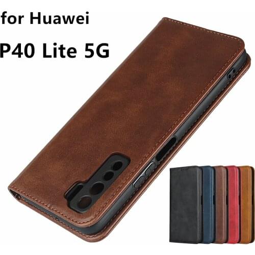 Leather case for Huawei P40 Lite 5G Flip case card holder Holster Magnetic attraction Cover Case Wallet Case
