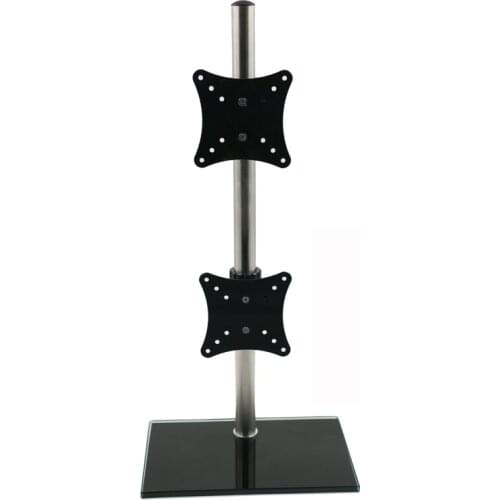 DL-T905D 17-27" glass base LCD LED dual Monitor desktop Holder Arm Full Motion computer mount bracket screen holder 20 kgs