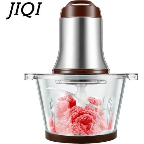 JIQI 2 speed 2.2L electric chopper stainless steel Automatic Kitchen Chopper meat grinder household mincer food processor slicer