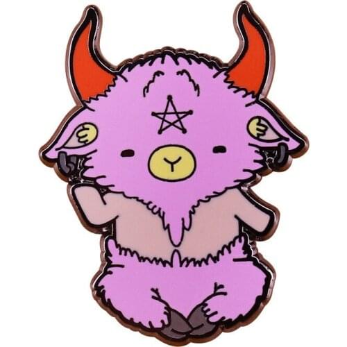 HOSENG Cute Cartoon Pink Sheep Brooch Animation Movie Game Alloy Backpack Lapel Badge Fashion Coat Enamel Jewelry Pin HS_500