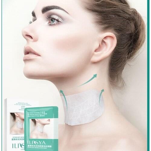 ILISYA Ectoin Anti-wrinkle Neck Mask Hydrating Collagen Neck Patch Anti-Wrinkle Anti-Aging Neck Pad Wrinkle Removal-5 PCS